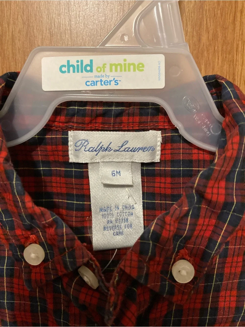 Ralph Lauren Red and Navy Plaid Button-Up Romper